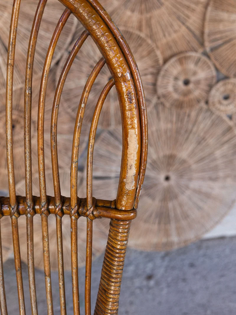 Claude, la paire de chaises en osier N°1571