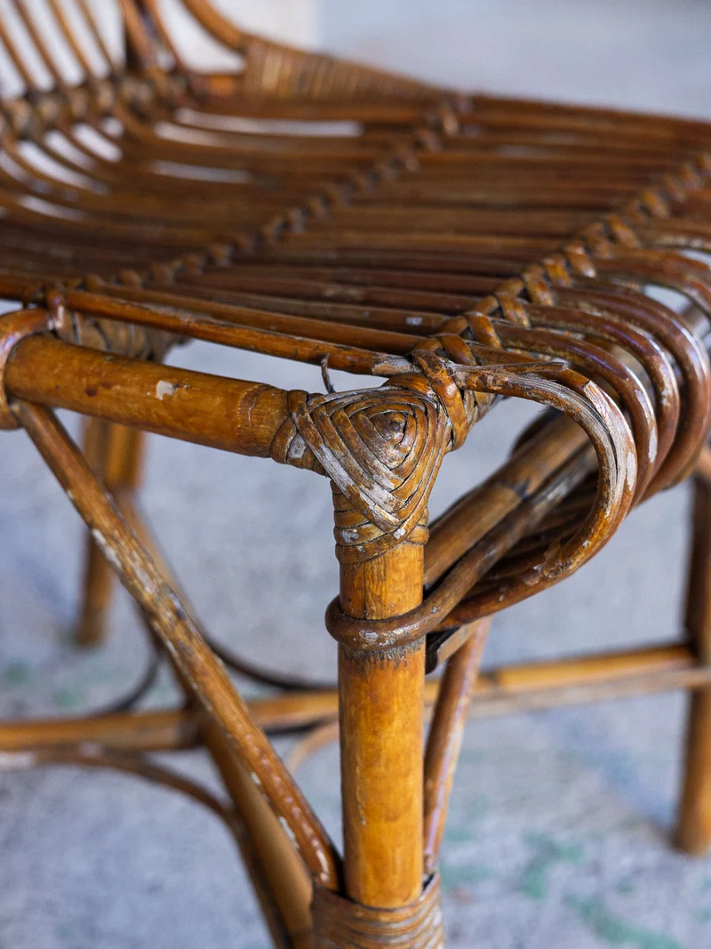 Claude, la paire de chaises en osier N°1571