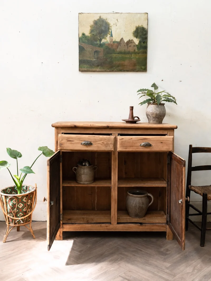 Gilbert, le buffet en bois ancien style campagne N°1806