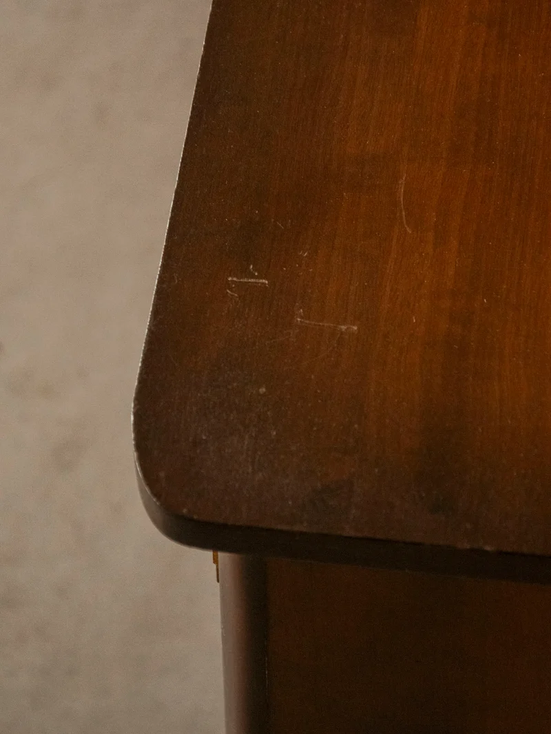 Maïa, la table de chevet au placage en bois foncé N°1577