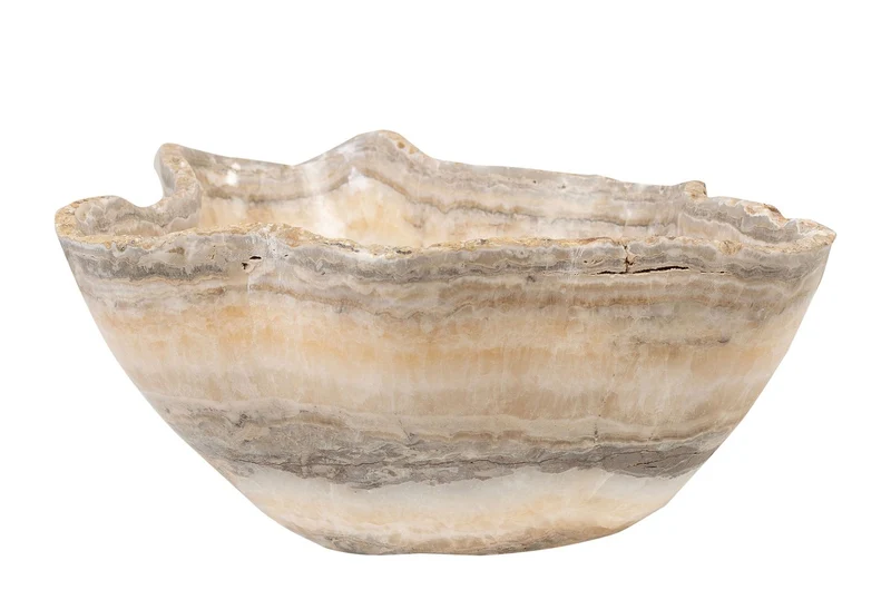Casa Padrino Luxus Schale 30 x 38 x H. 14 cm - Deko Schale aus hochwertigem Onyx - Luxus Deko Accessoires
