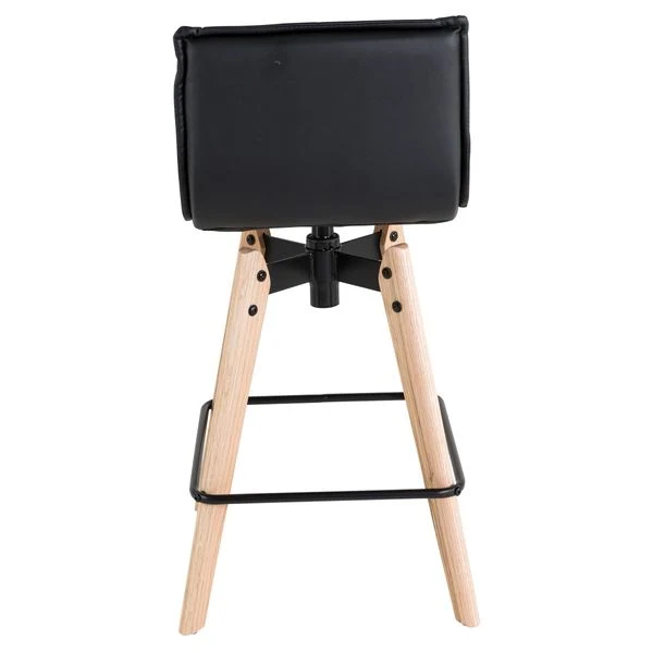 Chaise snack noir pieds chêne - agathe