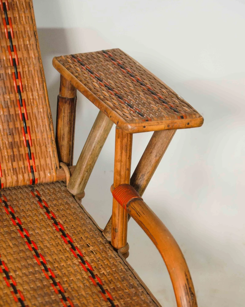 Claudine, la chaise longue en rotin et bambou N°19