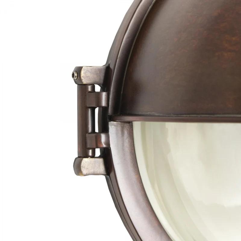 Casa Padrino Jugendstil Schiffslampe 22 x 17 x H. 22 cm - Messing - Nostalgische Wetterfeste Außenleuchte