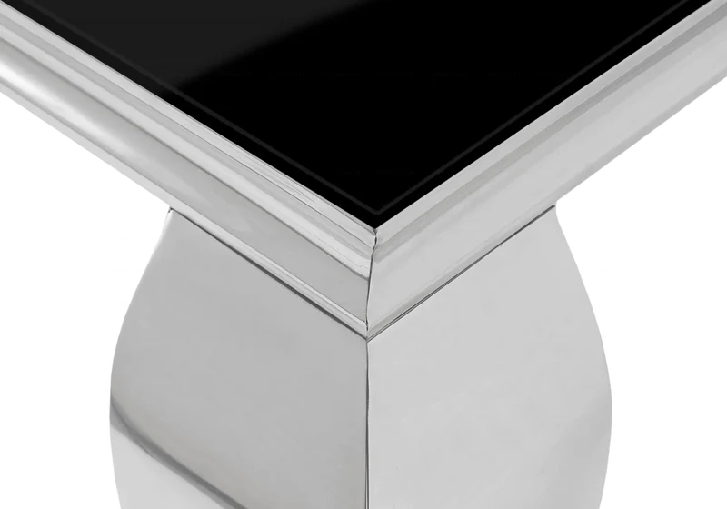 Table basse carrée verre noir argent - Neo