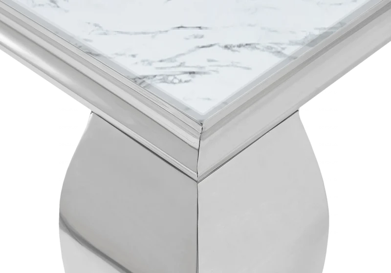 Table basse carrée marbre blanc argent - Neo