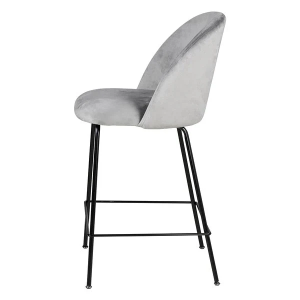 Chaise snack velours gris clair