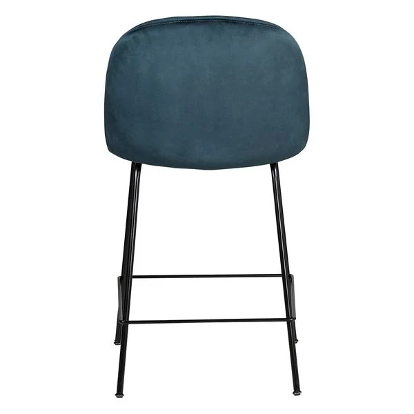 Chaise snack velours gris bleu
