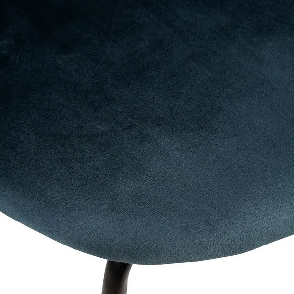 Chaise snack velours gris bleu