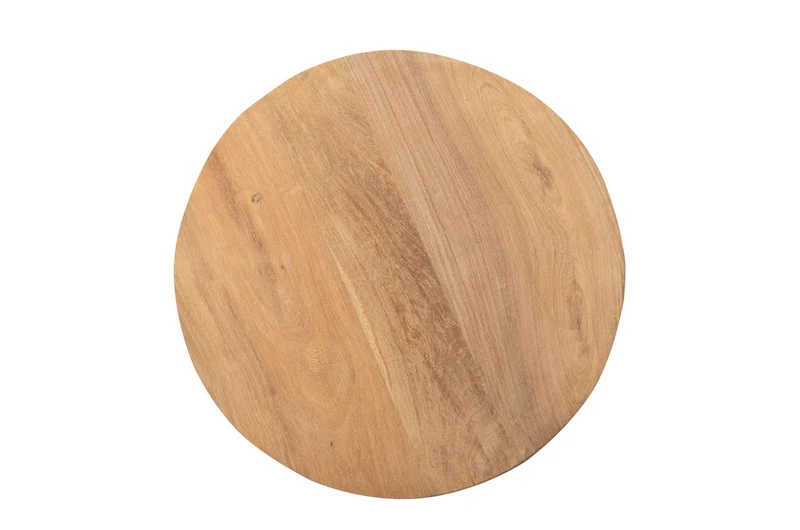 Casa Padrino Luxus Massivholz Beistelltisch Naturfarben Ø 49 x H. 64 cm - Skulpturaler Beistelltisch aus handgeschnitztem Dimb-Holz mit Kettenglied-Motiv - Luxus Möbel