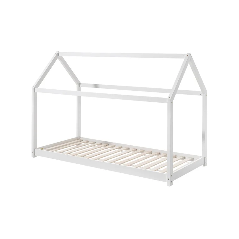 Lit Cabane 90x200 Sommier inclus Vipack - Blanc