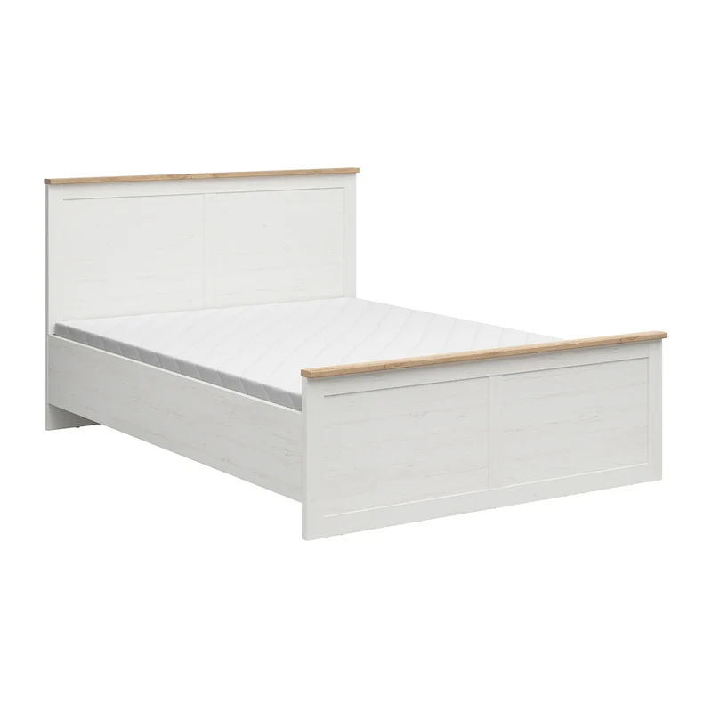 Lit coffre 160x200 sommier inclus Aksel Blanc