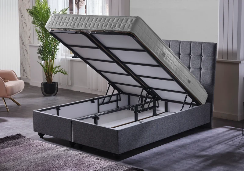 Lit coffre rangement avec tête de lit design – STAR