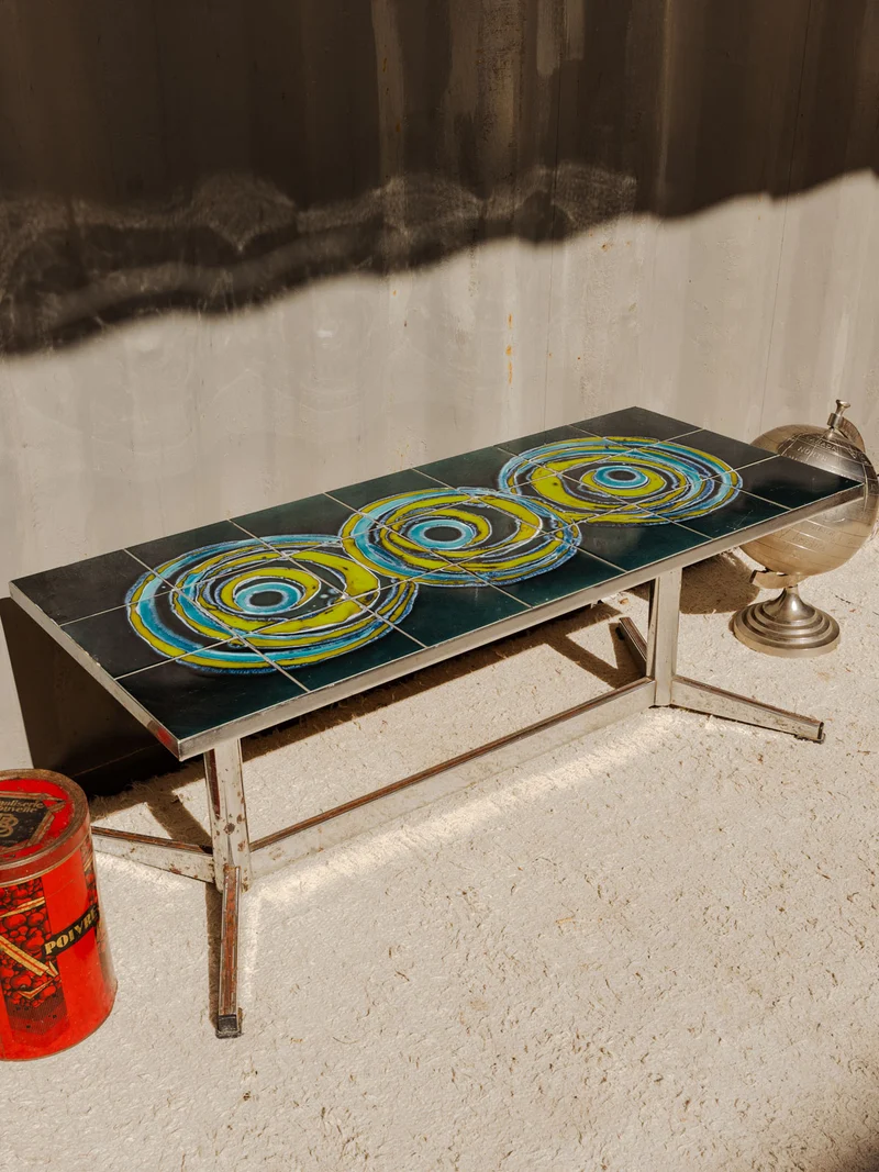 Donna, la table basse en chrome et céramique N°1131