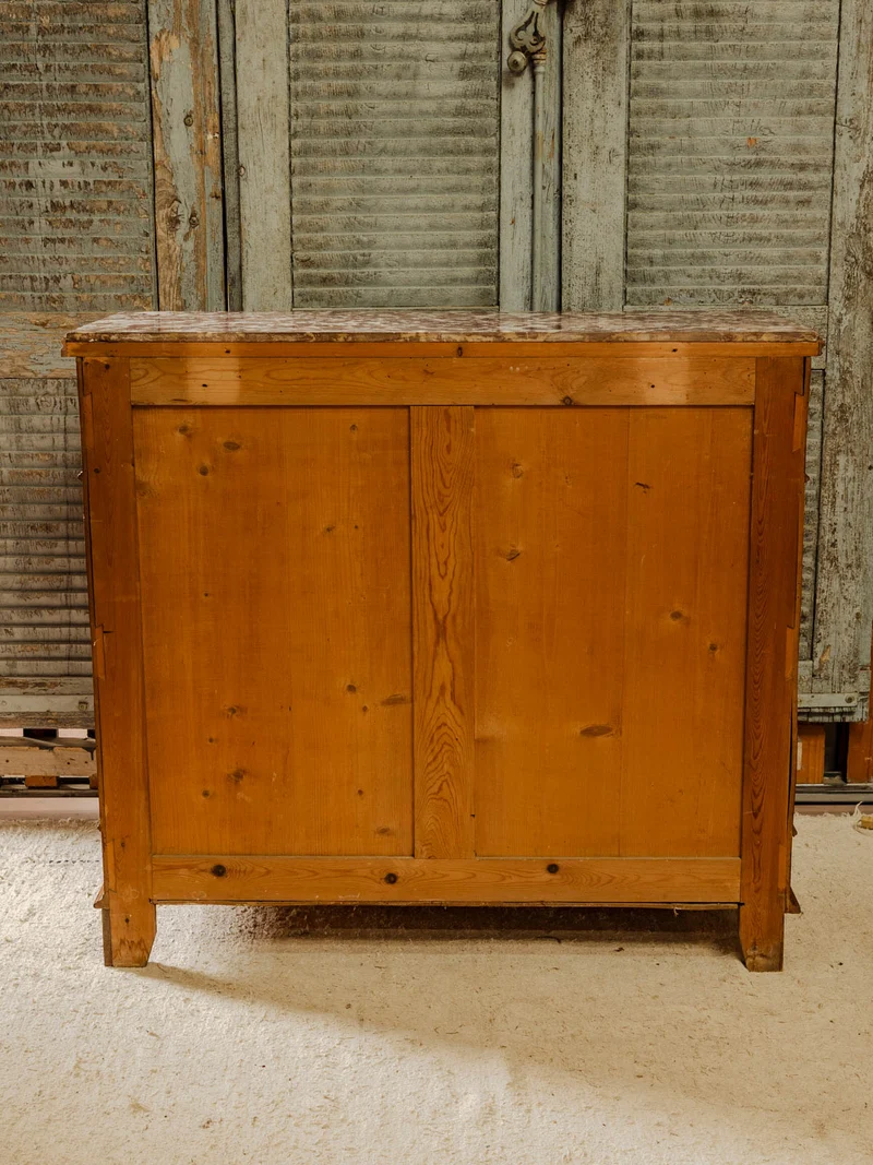 Garance, la commode en bois et marbre bordeaux N°731