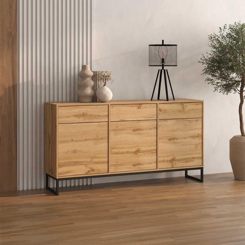 Buffet 3 portes 3 tiroirs Loa Bois