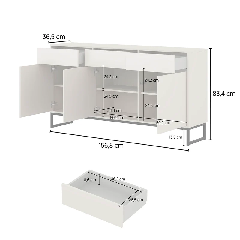 Buffet 3 portes 3 tiroirs Loa Bois