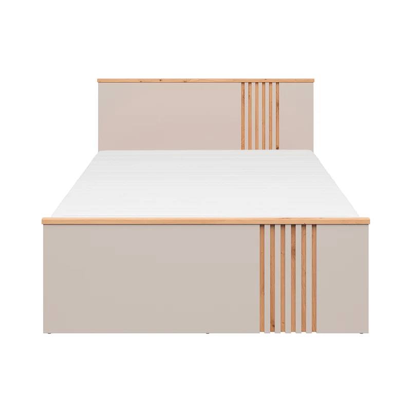 Lit 120x200 sommier inclus Ezra Cachemire et Bois