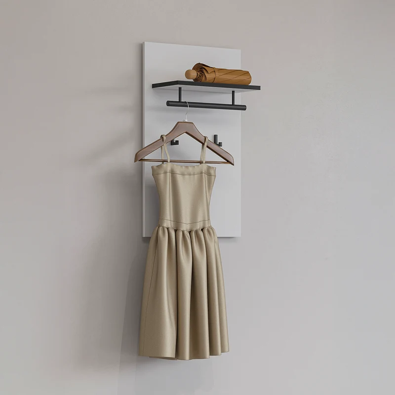 Porte-manteau mural 2 pantères Lilia Blanc