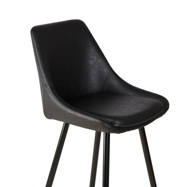 Chaise snack en PU noir