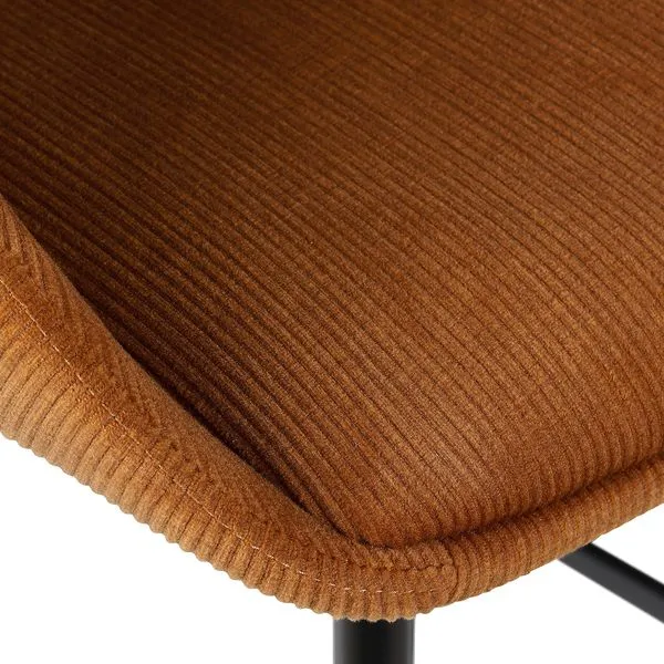 Chaise snack velours côtelé cognac