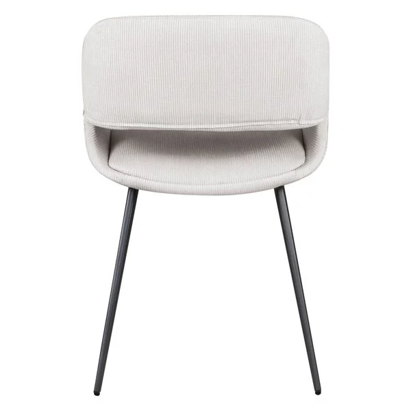 Chaise repas velours côtelé écru