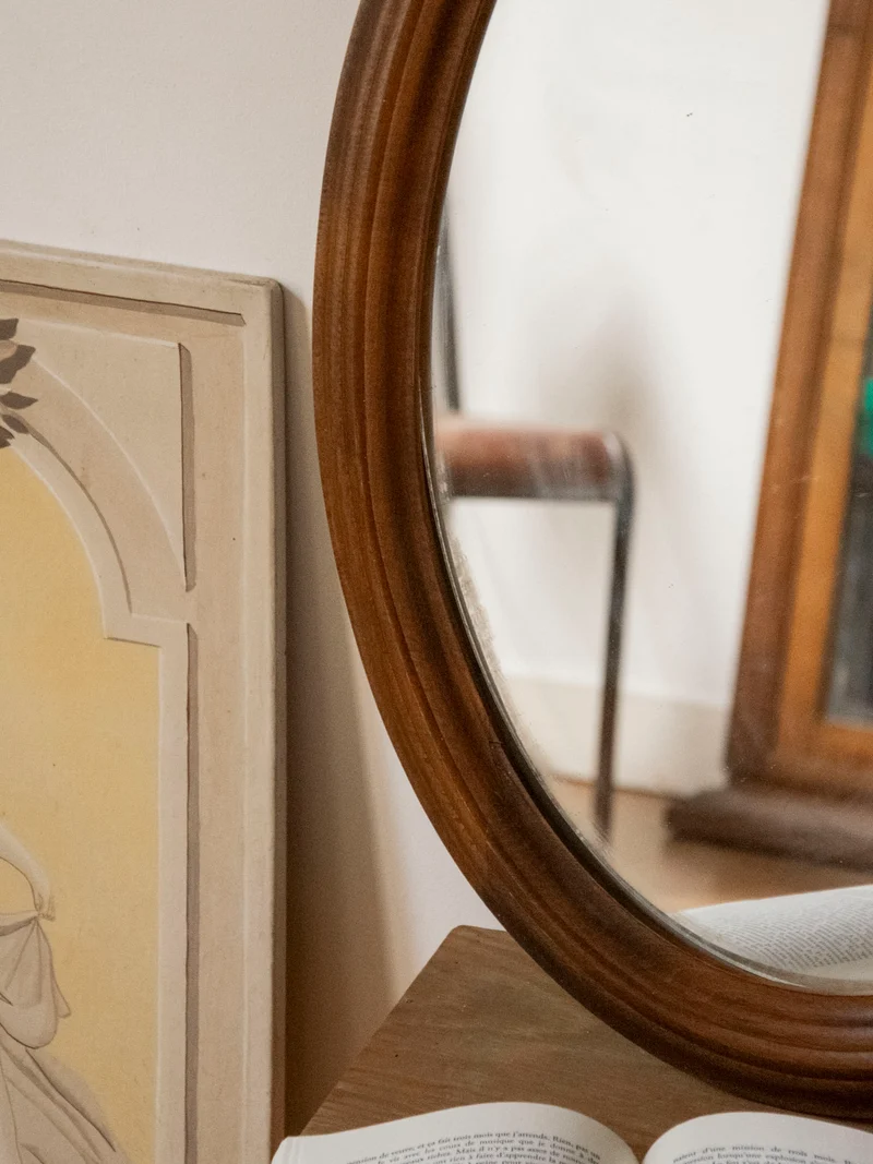 Georges, le miroir ovale en bois ancien N°1424