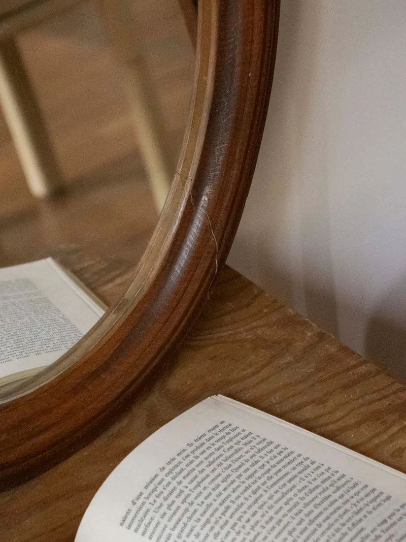 Georges, le miroir ovale en bois ancien N°1424