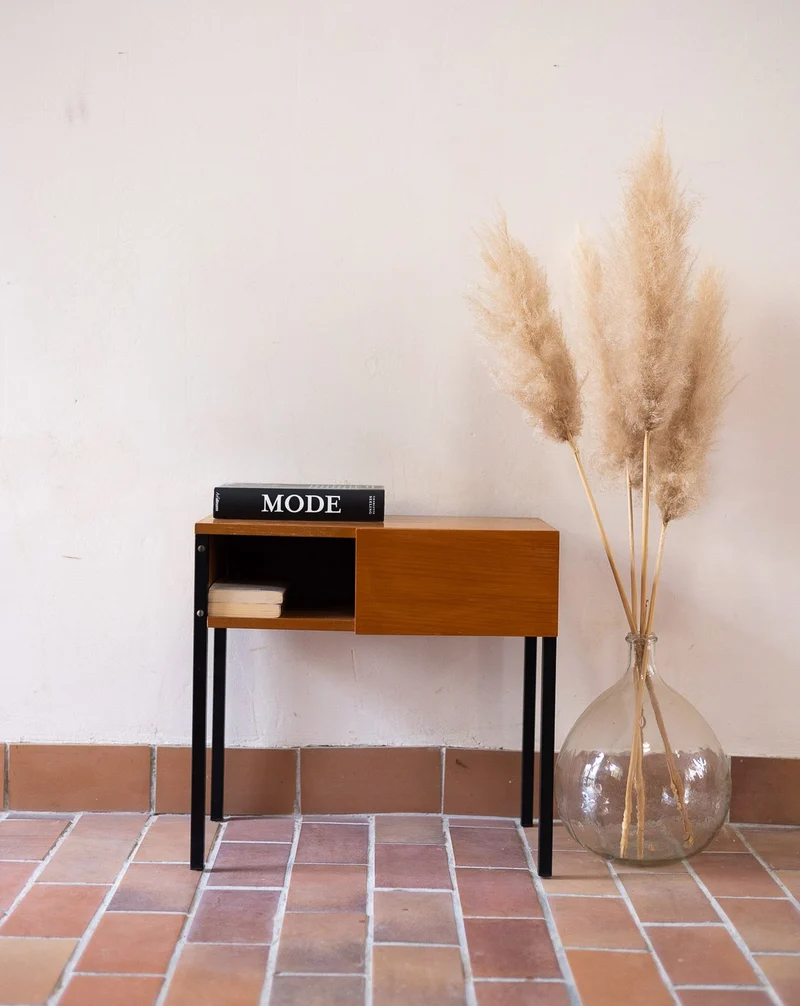 Maïa, la table de chevet bois et métal N°1571