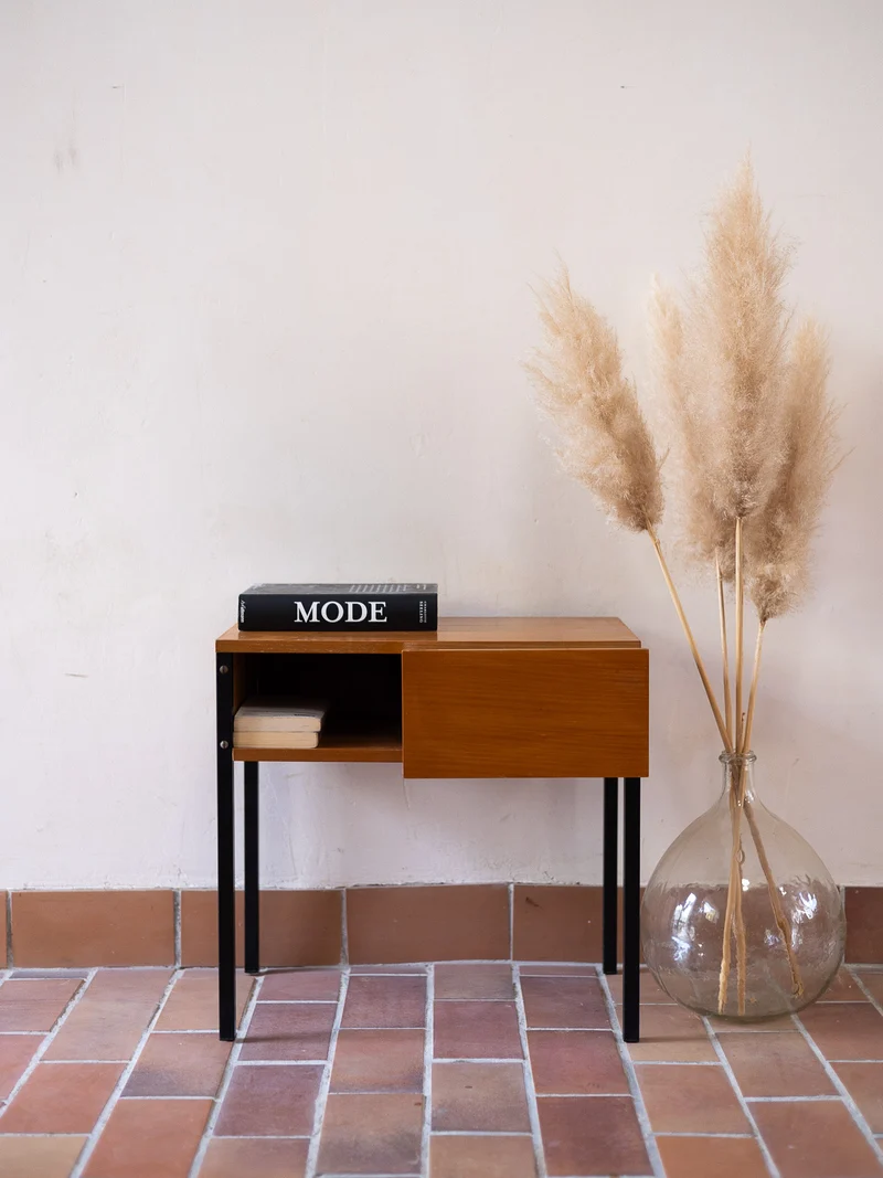 Maïa, la table de chevet bois et métal N°1571
