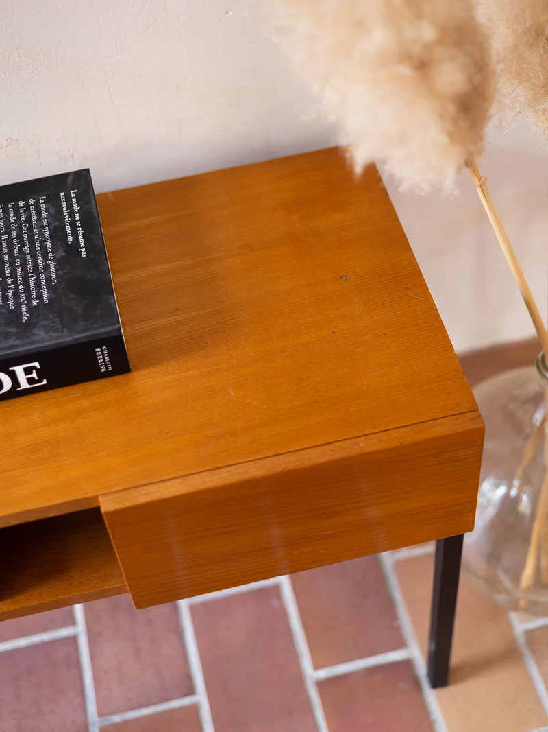 Maïa, la table de chevet bois et métal N°1571