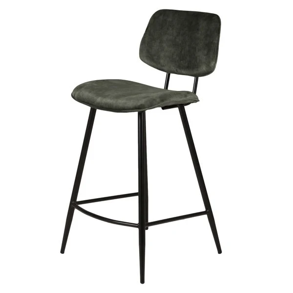 Chaise plan de travail velours verte foncée