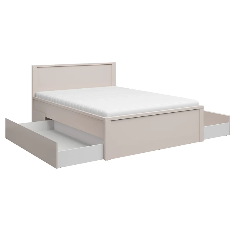 Lit 160x200 sommier et tiroirs inclus Soren Cachemire
