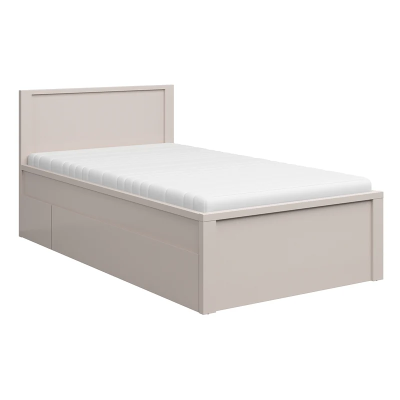 Lit 120x200 sommier et tiroirs inclus Soren Cachemire