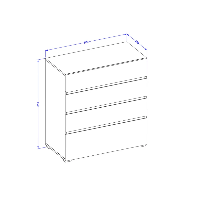 Commode 4 tiroirs Lilia Bois