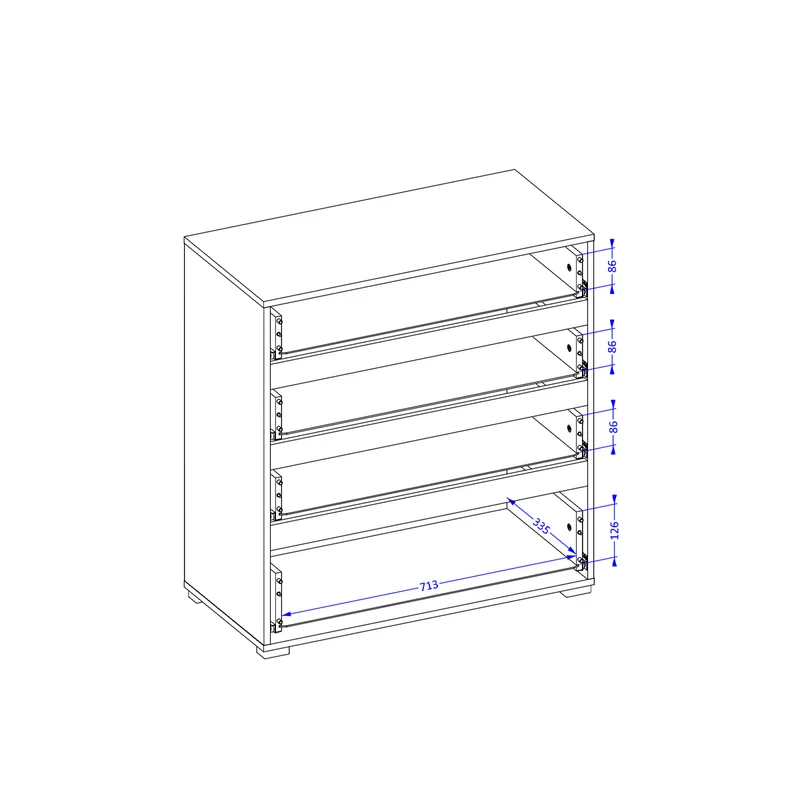 Commode 4 tiroirs Lilia Bois