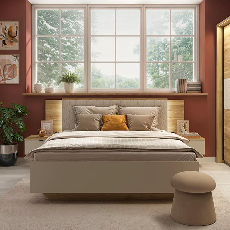 Lit coffre 160x200 sommier inclus Naya Cachemire