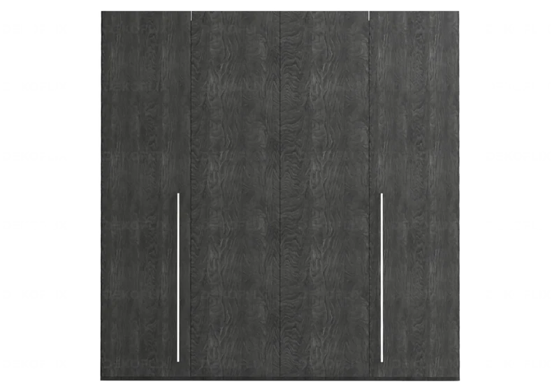 Armoire dressing 2 à 6 portes bouleau gris laqué - Sarah