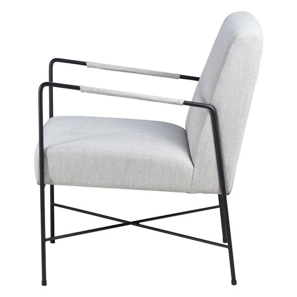 Fauteuil chevron gris pieds métal