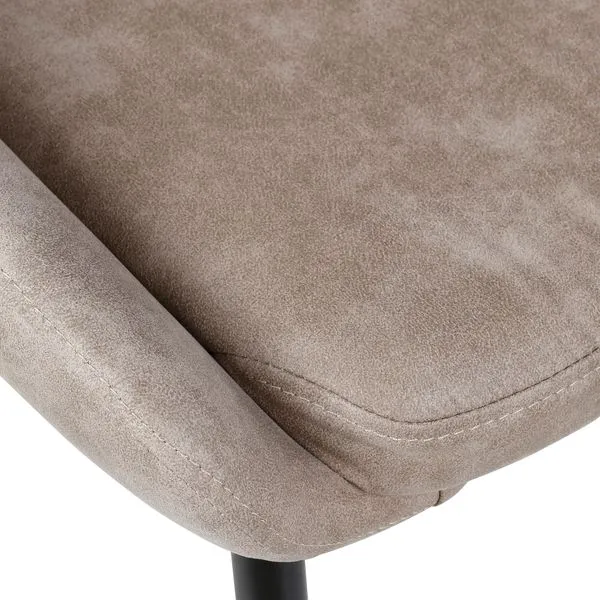 Chaise tissu effet daim beige