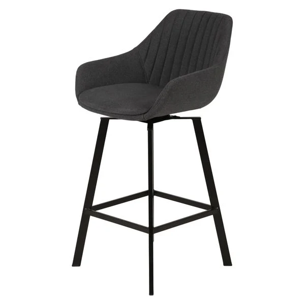 Chaise hauteur plan de travail pivotante grise foncée