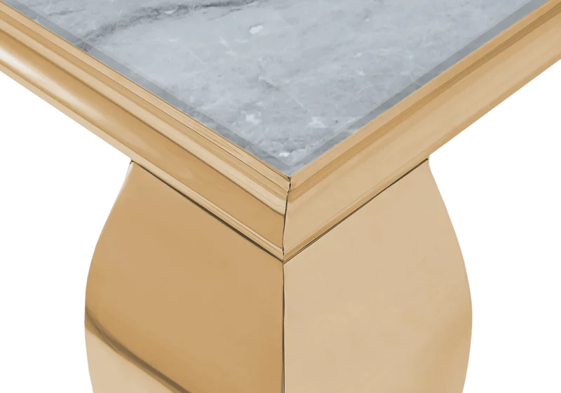 Meuble TV marbre gris design doré - Neo