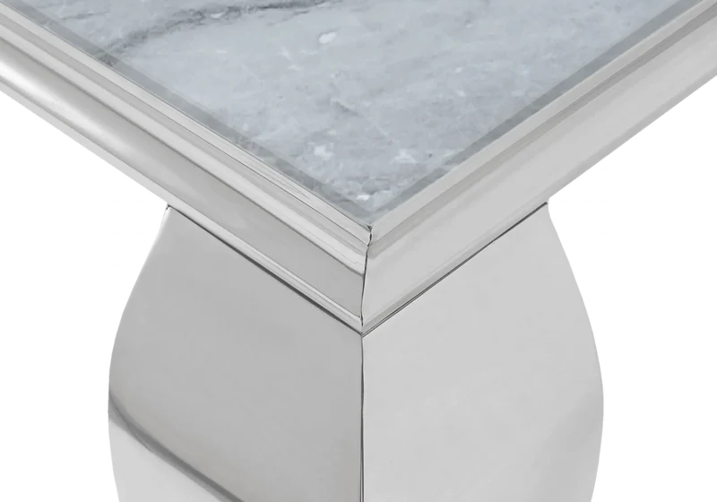 Console d'entrée design marbre gris argent - Neo
