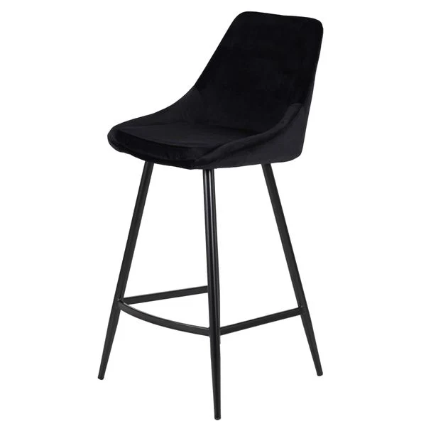 Chaise de bar velours noir