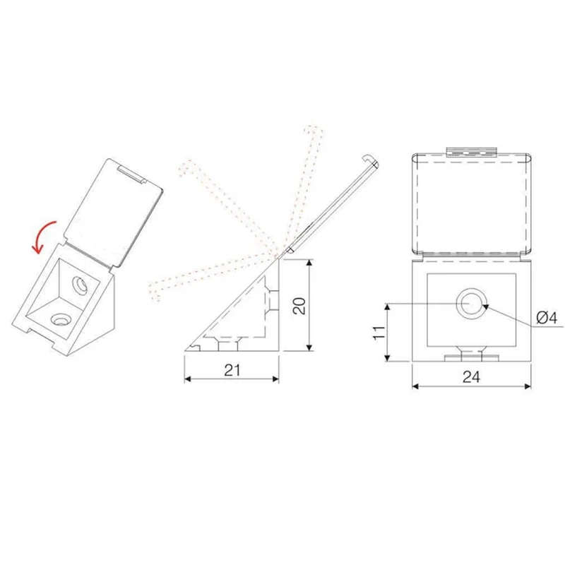 Équerre d'angle plastique - Marron clair 200 pièces