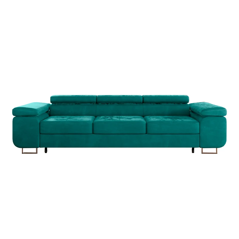 Canapé convertible 3 places Wilson velours Vert sapin
