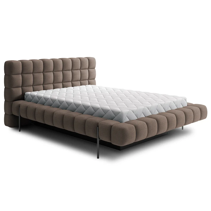 Lit coffre 180x200 sommier inclus Ezio Taupe