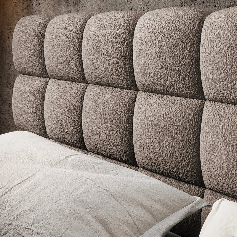 Lit coffre 160x200 sommier inclus Ezio Taupe