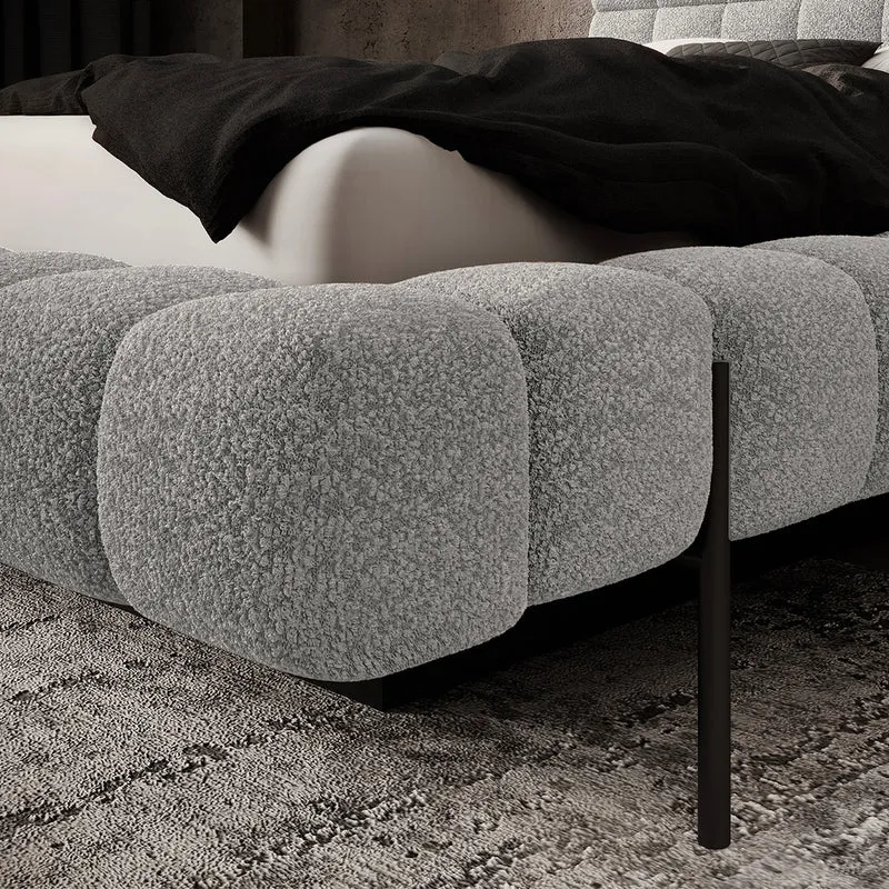 Lit coffre 180x200 sommier inclus Ezio Gris clair