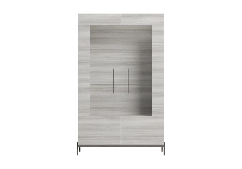 Vitrine 1 ou 2 portes avec LED gris laquée - Mia